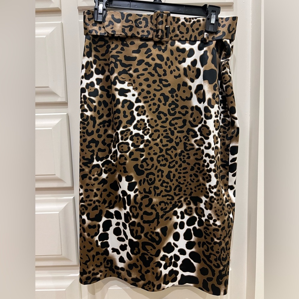 Frank Lyman 
Leopard Print Satin Skirt
Excellent condition
Size 10